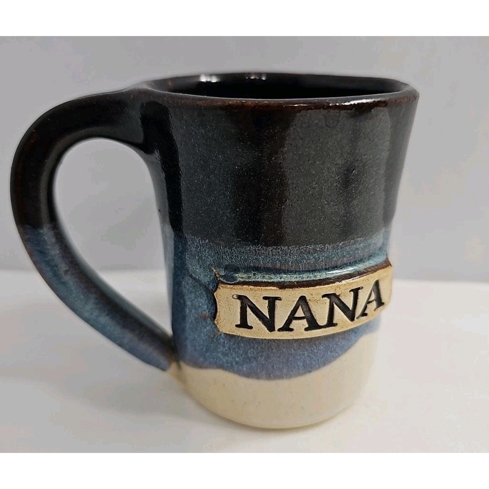 Stegall "Nana" Coffee Cup Mug 10 Fl Oz Studio Art Pottery Blue Gradient Glazed